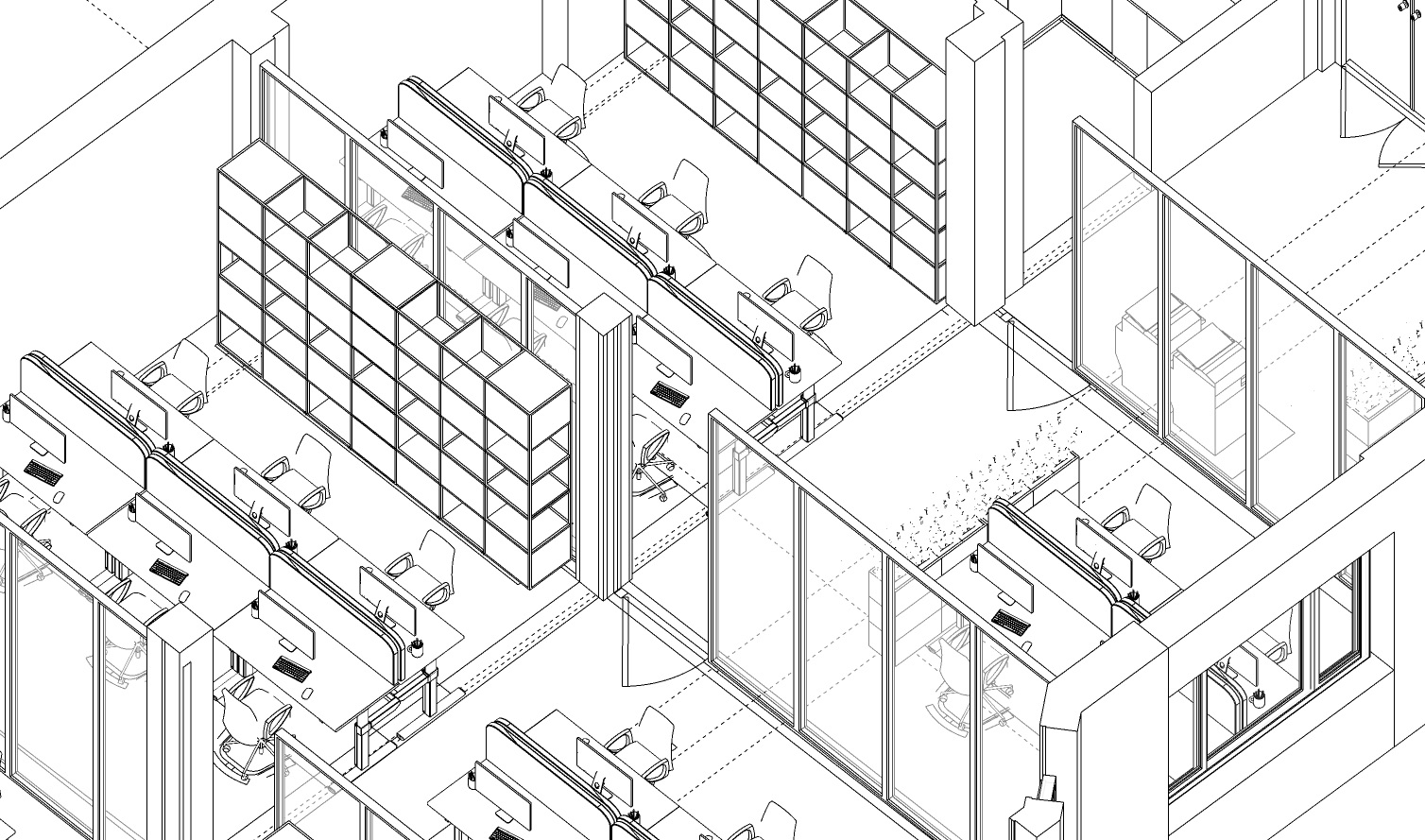 Emissive, axonometric of the whole floor